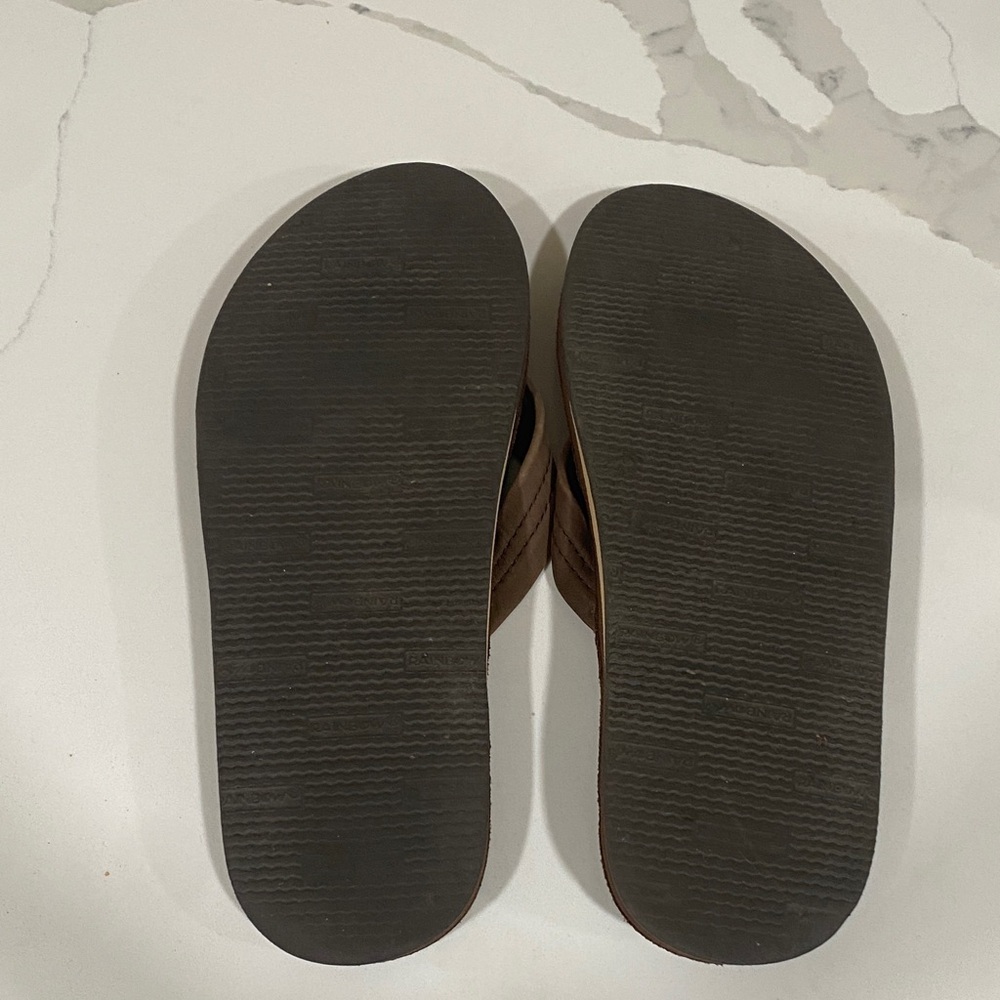 Rainbow Men's Tan Leather Sandals - Picture 2 of 3